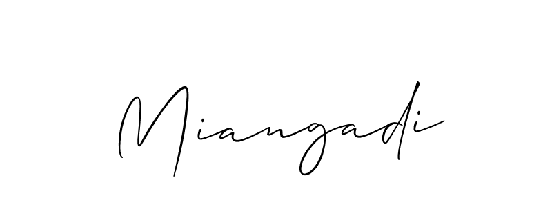 Also we have Miangadi name is the best signature style. Create professional handwritten signature collection using Allison_Script autograph style. Miangadi signature style 2 images and pictures png