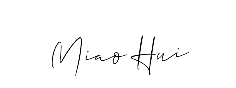 Create a beautiful signature design for name Miao Hui. With this signature (Allison_Script) fonts, you can make a handwritten signature for free. Miao Hui signature style 2 images and pictures png