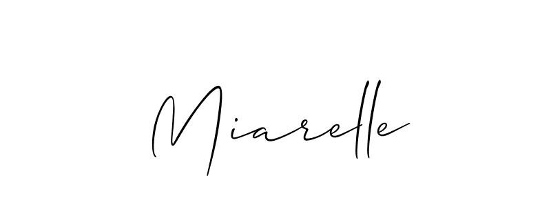 It looks lik you need a new signature style for name Miarelle. Design unique handwritten (Allison_Script) signature with our free signature maker in just a few clicks. Miarelle signature style 2 images and pictures png