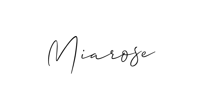 Use a signature maker to create a handwritten signature online. With this signature software, you can design (Allison_Script) your own signature for name Miarose. Miarose signature style 2 images and pictures png