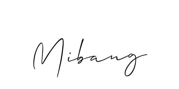 Create a beautiful signature design for name Mibang. With this signature (Allison_Script) fonts, you can make a handwritten signature for free. Mibang signature style 2 images and pictures png