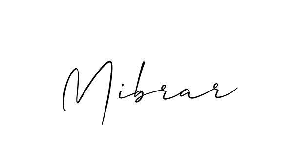 Make a beautiful signature design for name Mibrar. With this signature (Allison_Script) style, you can create a handwritten signature for free. Mibrar signature style 2 images and pictures png
