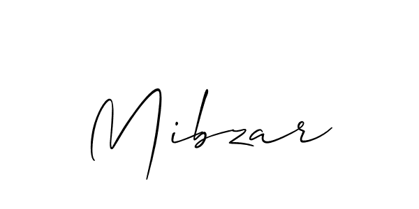 Make a beautiful signature design for name Mibzar. With this signature (Allison_Script) style, you can create a handwritten signature for free. Mibzar signature style 2 images and pictures png