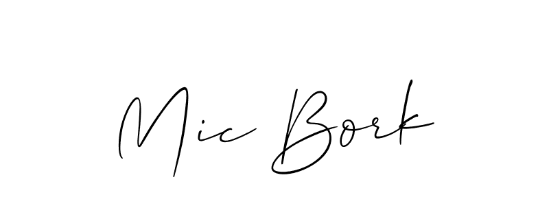 It looks lik you need a new signature style for name Mic Bork. Design unique handwritten (Allison_Script) signature with our free signature maker in just a few clicks. Mic Bork signature style 2 images and pictures png