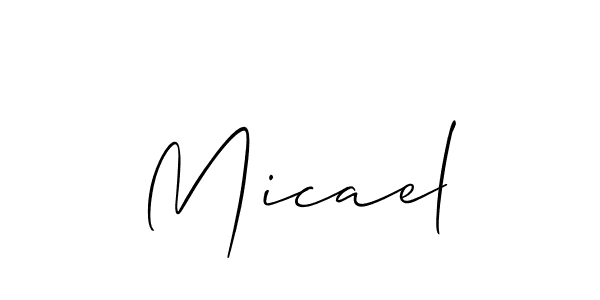 It looks lik you need a new signature style for name Micael. Design unique handwritten (Allison_Script) signature with our free signature maker in just a few clicks. Micael signature style 2 images and pictures png