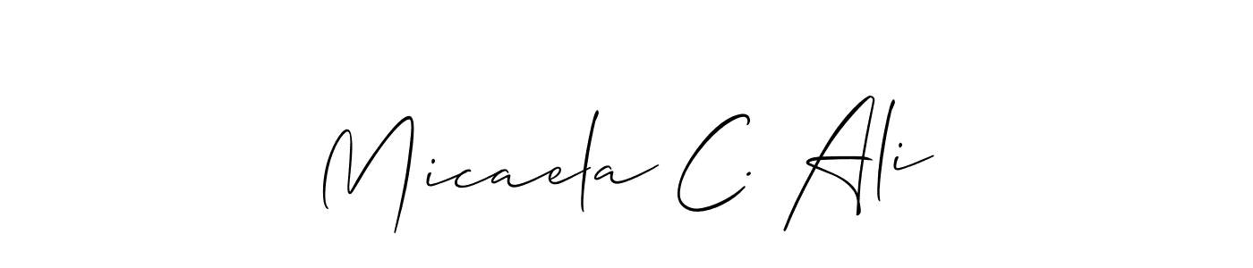 See photos of Micaela C. Ali official signature by Spectra . Check more albums & portfolios. Read reviews & check more about Allison_Script font. Micaela C. Ali signature style 2 images and pictures png