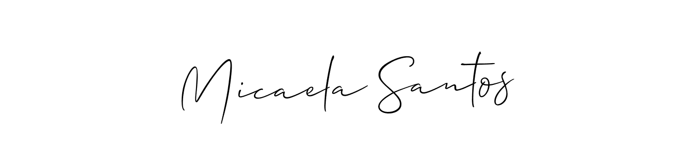 How to make Micaela Santos signature? Allison_Script is a professional autograph style. Create handwritten signature for Micaela Santos name. Micaela Santos signature style 2 images and pictures png