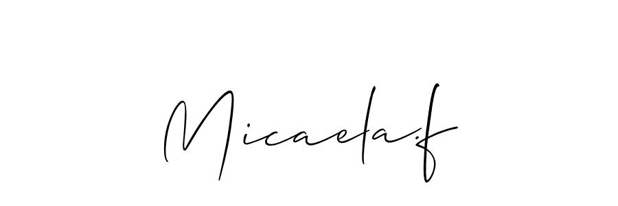 You should practise on your own different ways (Allison_Script) to write your name (Micaela.f) in signature. don't let someone else do it for you. Micaela.f signature style 2 images and pictures png