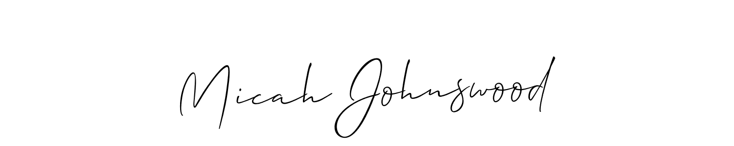 You should practise on your own different ways (Allison_Script) to write your name (Micah Johnswood) in signature. don't let someone else do it for you. Micah Johnswood signature style 2 images and pictures png