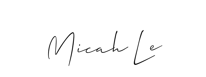 How to make Micah Le signature? Allison_Script is a professional autograph style. Create handwritten signature for Micah Le name. Micah Le signature style 2 images and pictures png