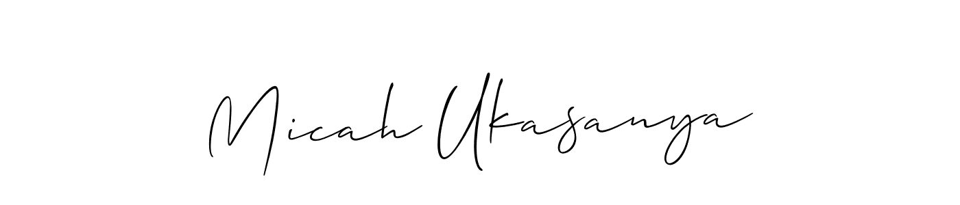Make a beautiful signature design for name Micah Ukasanya. With this signature (Allison_Script) style, you can create a handwritten signature for free. Micah Ukasanya signature style 2 images and pictures png
