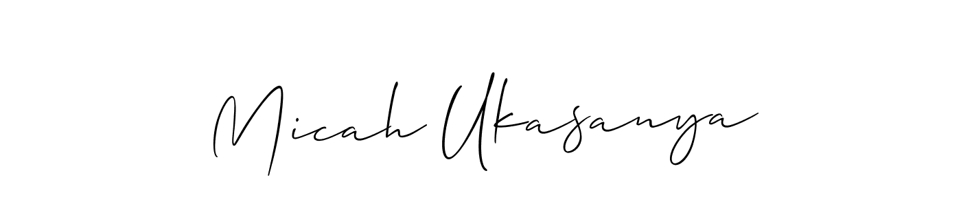 Make a beautiful signature design for name Micah Ukasanya. With this signature (Allison_Script) style, you can create a handwritten signature for free. Micah Ukasanya signature style 2 images and pictures png