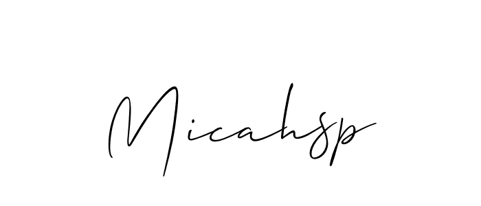 The best way (Allison_Script) to make a short signature is to pick only two or three words in your name. The name Micahsp include a total of six letters. For converting this name. Micahsp signature style 2 images and pictures png