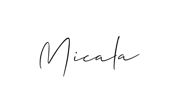 Micala stylish signature style. Best Handwritten Sign (Allison_Script) for my name. Handwritten Signature Collection Ideas for my name Micala. Micala signature style 2 images and pictures png