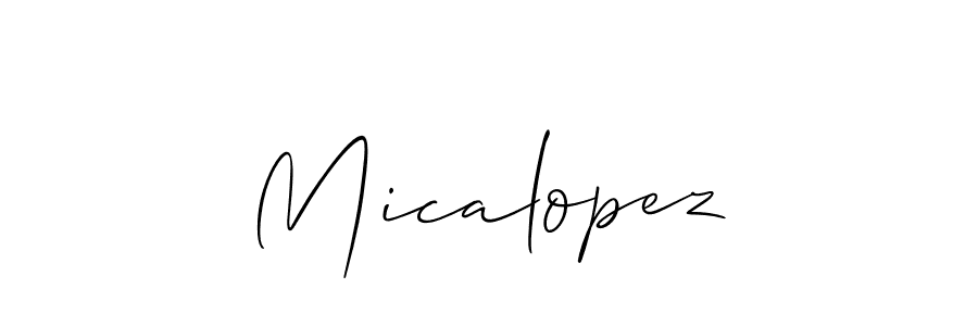 It looks lik you need a new signature style for name Micalopez. Design unique handwritten (Allison_Script) signature with our free signature maker in just a few clicks. Micalopez signature style 2 images and pictures png