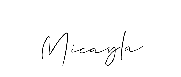 How to make Micayla signature? Allison_Script is a professional autograph style. Create handwritten signature for Micayla name. Micayla signature style 2 images and pictures png