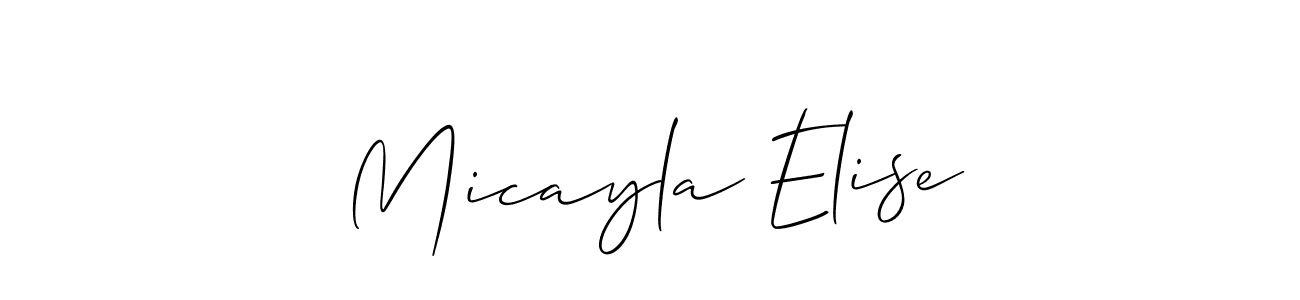 if you are searching for the best signature style for your name Micayla Elise. so please give up your signature search. here we have designed multiple signature styles  using Allison_Script. Micayla Elise signature style 2 images and pictures png