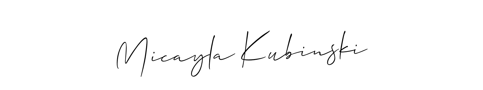 How to make Micayla Kubinski signature? Allison_Script is a professional autograph style. Create handwritten signature for Micayla Kubinski name. Micayla Kubinski signature style 2 images and pictures png