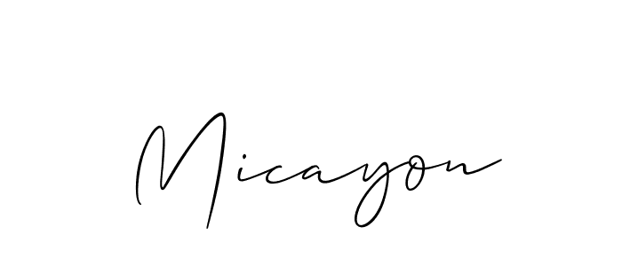 You should practise on your own different ways (Allison_Script) to write your name (Micayon) in signature. don't let someone else do it for you. Micayon signature style 2 images and pictures png