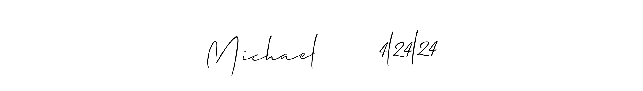 Similarly Allison_Script is the best handwritten signature design. Signature creator online .You can use it as an online autograph creator for name Michael       4l24l24. Michael       4l24l24 signature style 2 images and pictures png