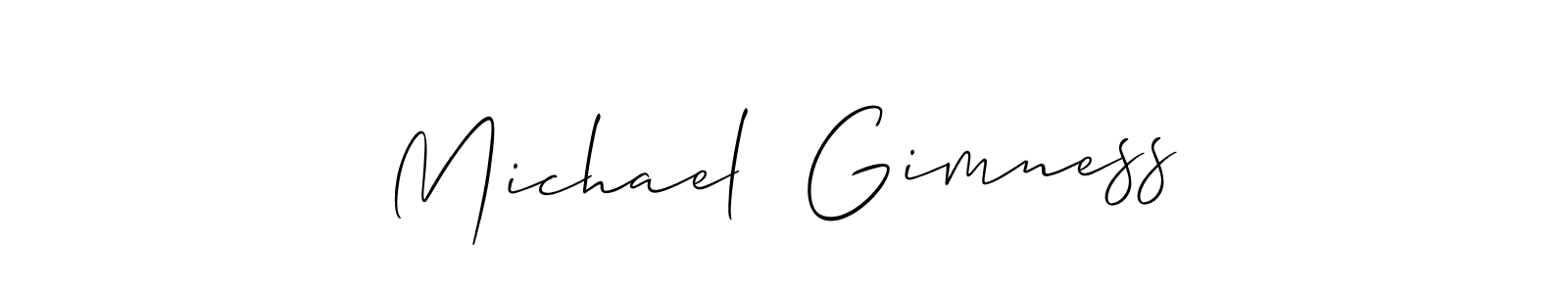 Similarly Allison_Script is the best handwritten signature design. Signature creator online .You can use it as an online autograph creator for name Michael  Gimness. Michael  Gimness signature style 2 images and pictures png