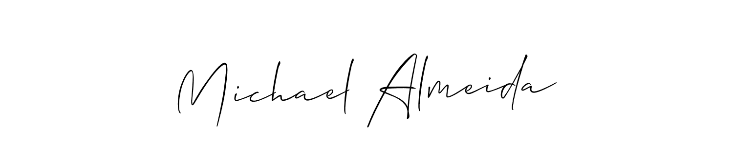 The best way (Allison_Script) to make a short signature is to pick only two or three words in your name. The name Michael Almeida include a total of six letters. For converting this name. Michael Almeida signature style 2 images and pictures png