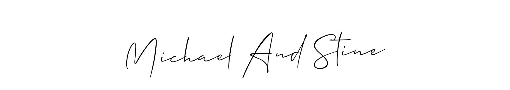 How to Draw Michael And Stine signature style? Allison_Script is a latest design signature styles for name Michael And Stine. Michael And Stine signature style 2 images and pictures png