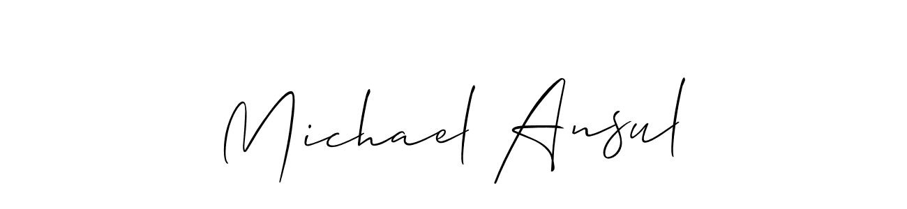 You should practise on your own different ways (Allison_Script) to write your name (Michael Ansul) in signature. don't let someone else do it for you. Michael Ansul signature style 2 images and pictures png