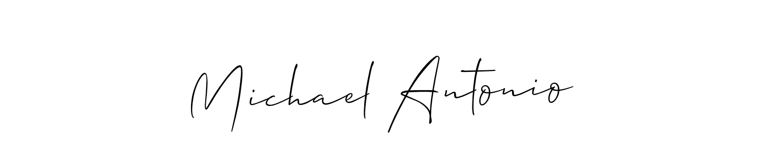 The best way (Allison_Script) to make a short signature is to pick only two or three words in your name. The name Michael Antonio include a total of six letters. For converting this name. Michael Antonio signature style 2 images and pictures png