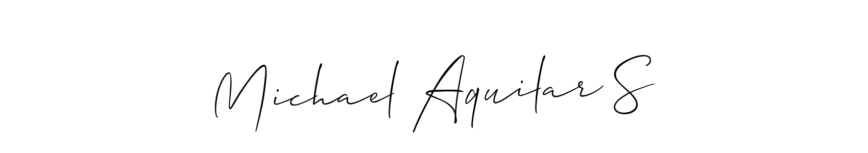 How to Draw Michael Aquilar S signature style? Allison_Script is a latest design signature styles for name Michael Aquilar S. Michael Aquilar S signature style 2 images and pictures png