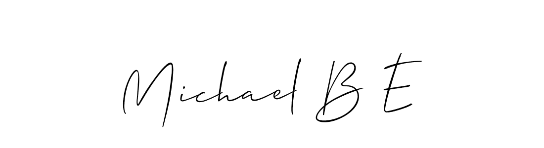 Allison_Script is a professional signature style that is perfect for those who want to add a touch of class to their signature. It is also a great choice for those who want to make their signature more unique. Get Michael B E name to fancy signature for free. Michael B E signature style 2 images and pictures png