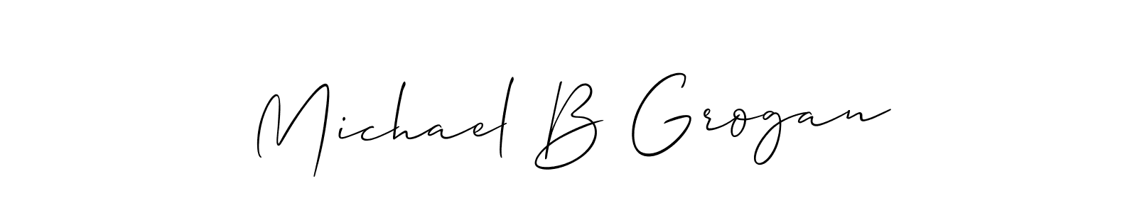 You should practise on your own different ways (Allison_Script) to write your name (Michael B Grogan) in signature. don't let someone else do it for you. Michael B Grogan signature style 2 images and pictures png