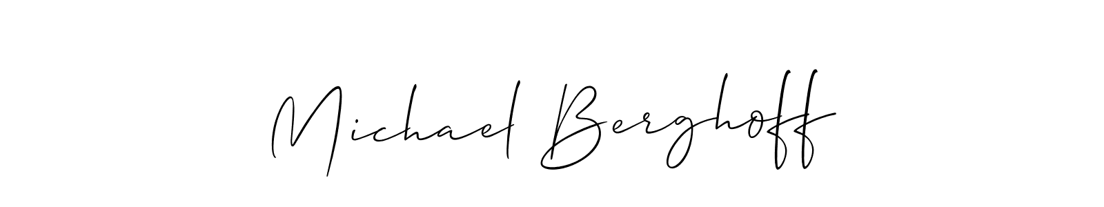 You should practise on your own different ways (Allison_Script) to write your name (Michael Berghoff) in signature. don't let someone else do it for you. Michael Berghoff signature style 2 images and pictures png