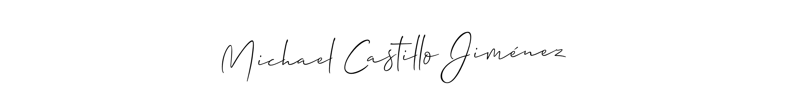 This is the best signature style for the Michael Castillo Jiménez name. Also you like these signature font (Allison_Script). Mix name signature. Michael Castillo Jiménez signature style 2 images and pictures png