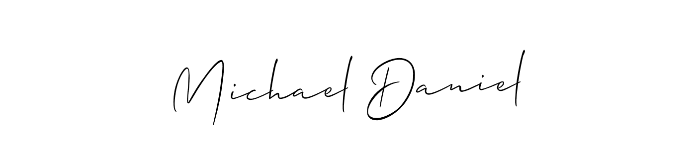 Create a beautiful signature design for name Michael Daniel. With this signature (Allison_Script) fonts, you can make a handwritten signature for free. Michael Daniel signature style 2 images and pictures png