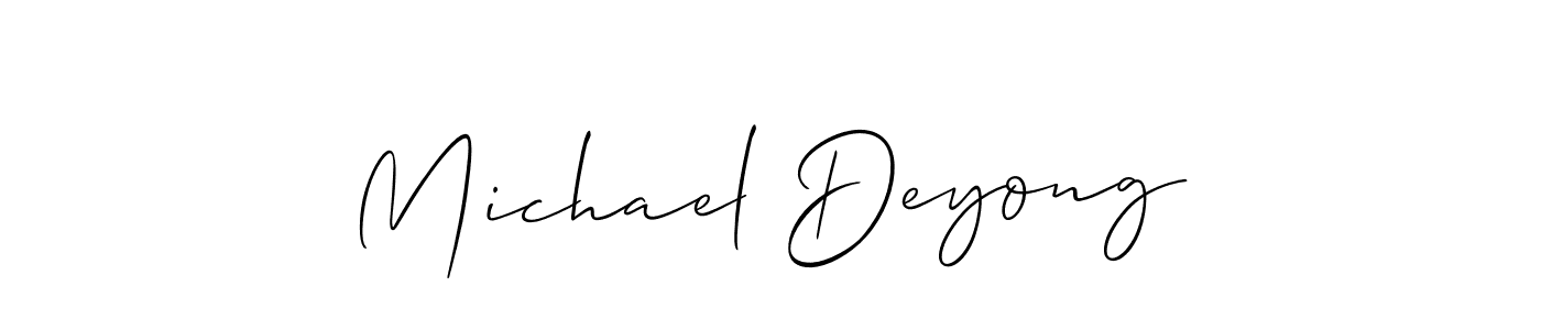 if you are searching for the best signature style for your name Michael Deyong. so please give up your signature search. here we have designed multiple signature styles  using Allison_Script. Michael Deyong signature style 2 images and pictures png