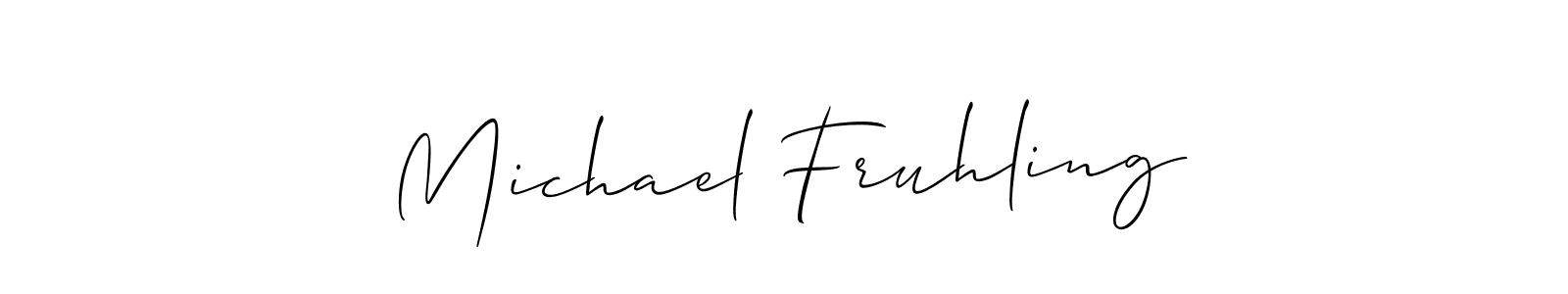 Michael Fruhling stylish signature style. Best Handwritten Sign (Allison_Script) for my name. Handwritten Signature Collection Ideas for my name Michael Fruhling. Michael Fruhling signature style 2 images and pictures png