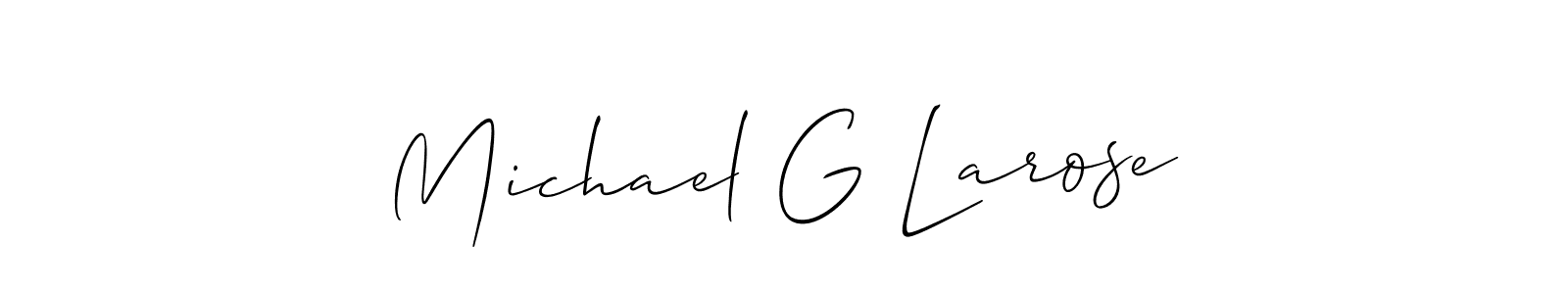 if you are searching for the best signature style for your name Michael G Larose. so please give up your signature search. here we have designed multiple signature styles  using Allison_Script. Michael G Larose signature style 2 images and pictures png