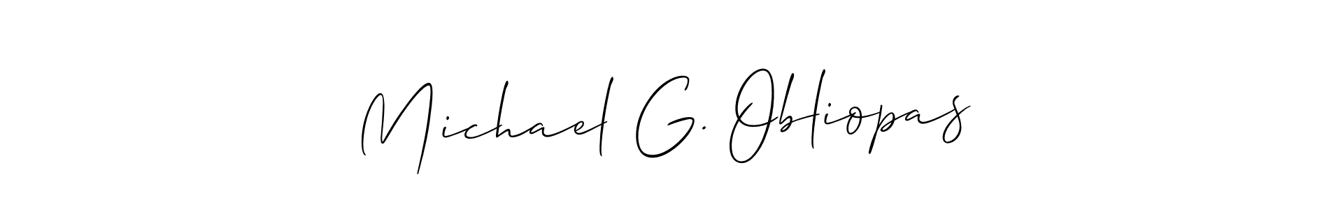 Design your own signature with our free online signature maker. With this signature software, you can create a handwritten (Allison_Script) signature for name Michael G. Obliopas. Michael G. Obliopas signature style 2 images and pictures png