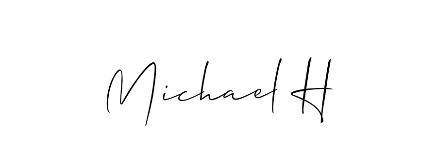 You should practise on your own different ways (Allison_Script) to write your name (Michael H) in signature. don't let someone else do it for you. Michael H signature style 2 images and pictures png