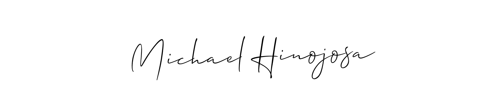 How to make Michael Hinojosa name signature. Use Allison_Script style for creating short signs online. This is the latest handwritten sign. Michael Hinojosa signature style 2 images and pictures png