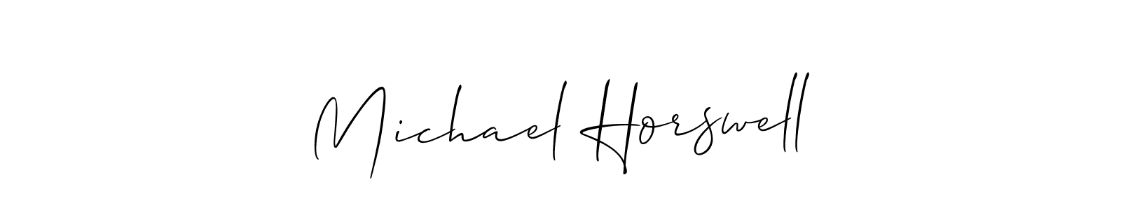 Use a signature maker to create a handwritten signature online. With this signature software, you can design (Allison_Script) your own signature for name Michael Horswell. Michael Horswell signature style 2 images and pictures png