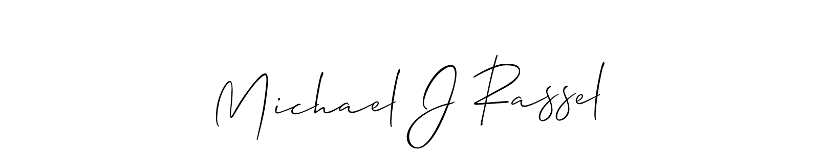 Also we have Michael J Rassel name is the best signature style. Create professional handwritten signature collection using Allison_Script autograph style. Michael J Rassel signature style 2 images and pictures png