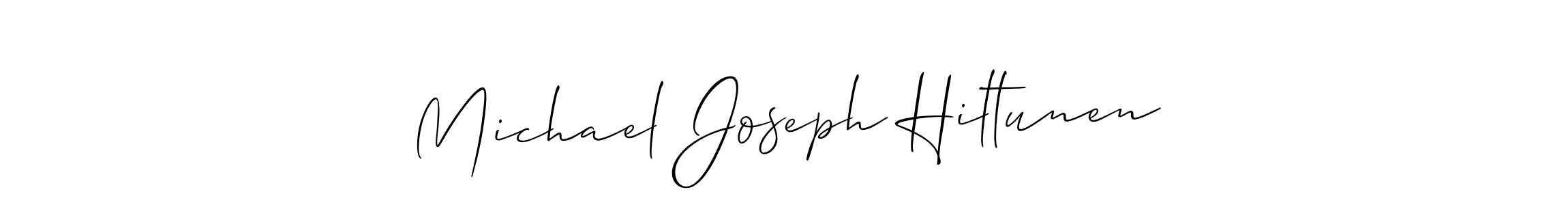 You should practise on your own different ways (Allison_Script) to write your name (Michael Joseph Hiltunen) in signature. don't let someone else do it for you. Michael Joseph Hiltunen signature style 2 images and pictures png
