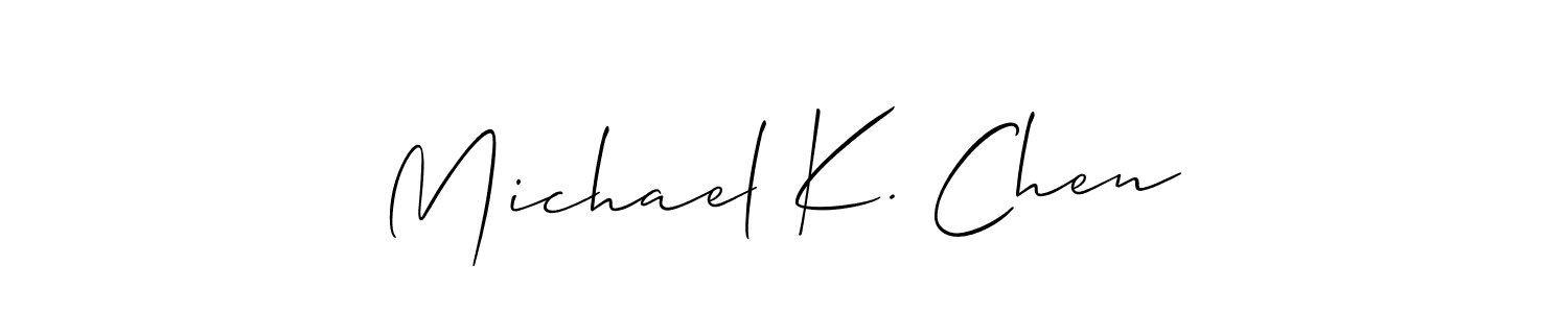 How to make Michael K. Chen signature? Allison_Script is a professional autograph style. Create handwritten signature for Michael K. Chen name. Michael K. Chen signature style 2 images and pictures png