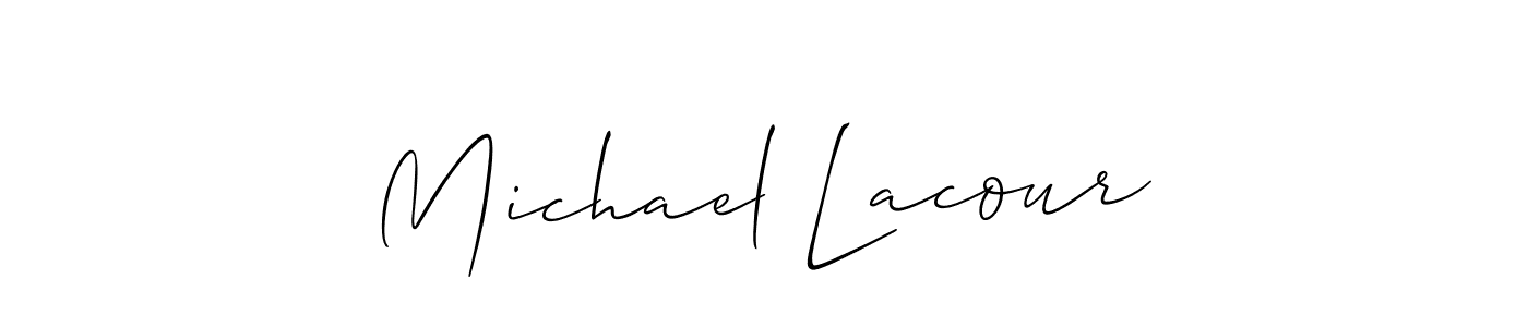 Use a signature maker to create a handwritten signature online. With this signature software, you can design (Allison_Script) your own signature for name Michael Lacour. Michael Lacour signature style 2 images and pictures png