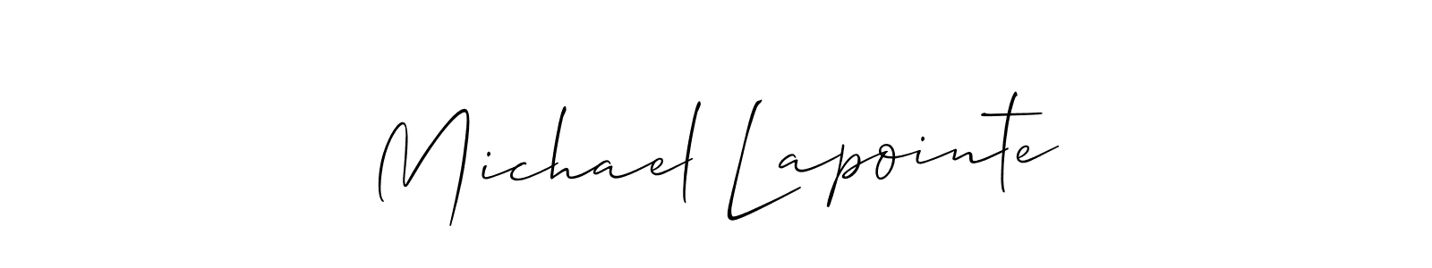 Use a signature maker to create a handwritten signature online. With this signature software, you can design (Allison_Script) your own signature for name Michael Lapointe. Michael Lapointe signature style 2 images and pictures png