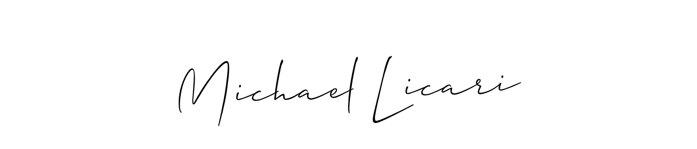 Make a short Michael Licari signature style. Manage your documents anywhere anytime using Allison_Script. Create and add eSignatures, submit forms, share and send files easily. Michael Licari signature style 2 images and pictures png