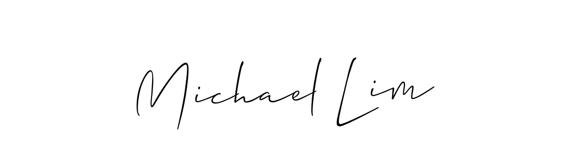 The best way (Allison_Script) to make a short signature is to pick only two or three words in your name. The name Michael Lim include a total of six letters. For converting this name. Michael Lim signature style 2 images and pictures png