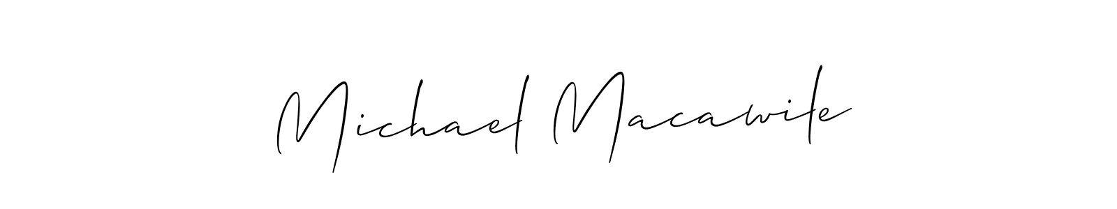 The best way (Allison_Script) to make a short signature is to pick only two or three words in your name. The name Michael Macawile include a total of six letters. For converting this name. Michael Macawile signature style 2 images and pictures png